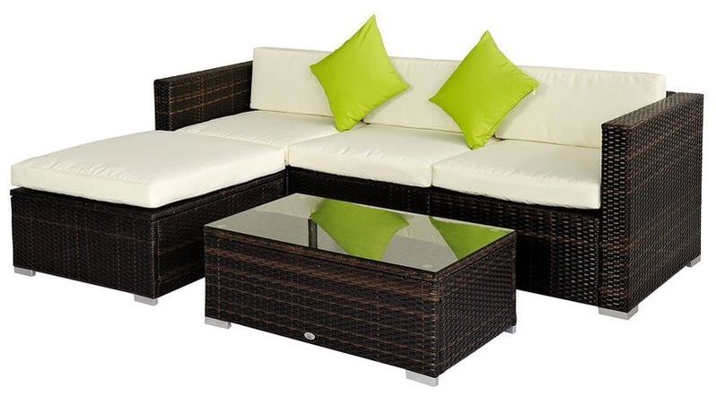 5 Pcs Rattan Furniture Sofa Set
